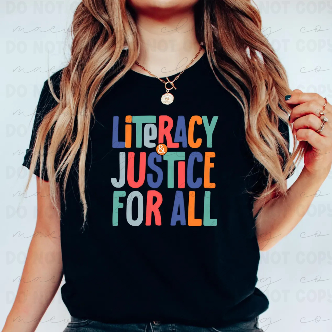 Literacy + Justice For All Tee/Crewneck