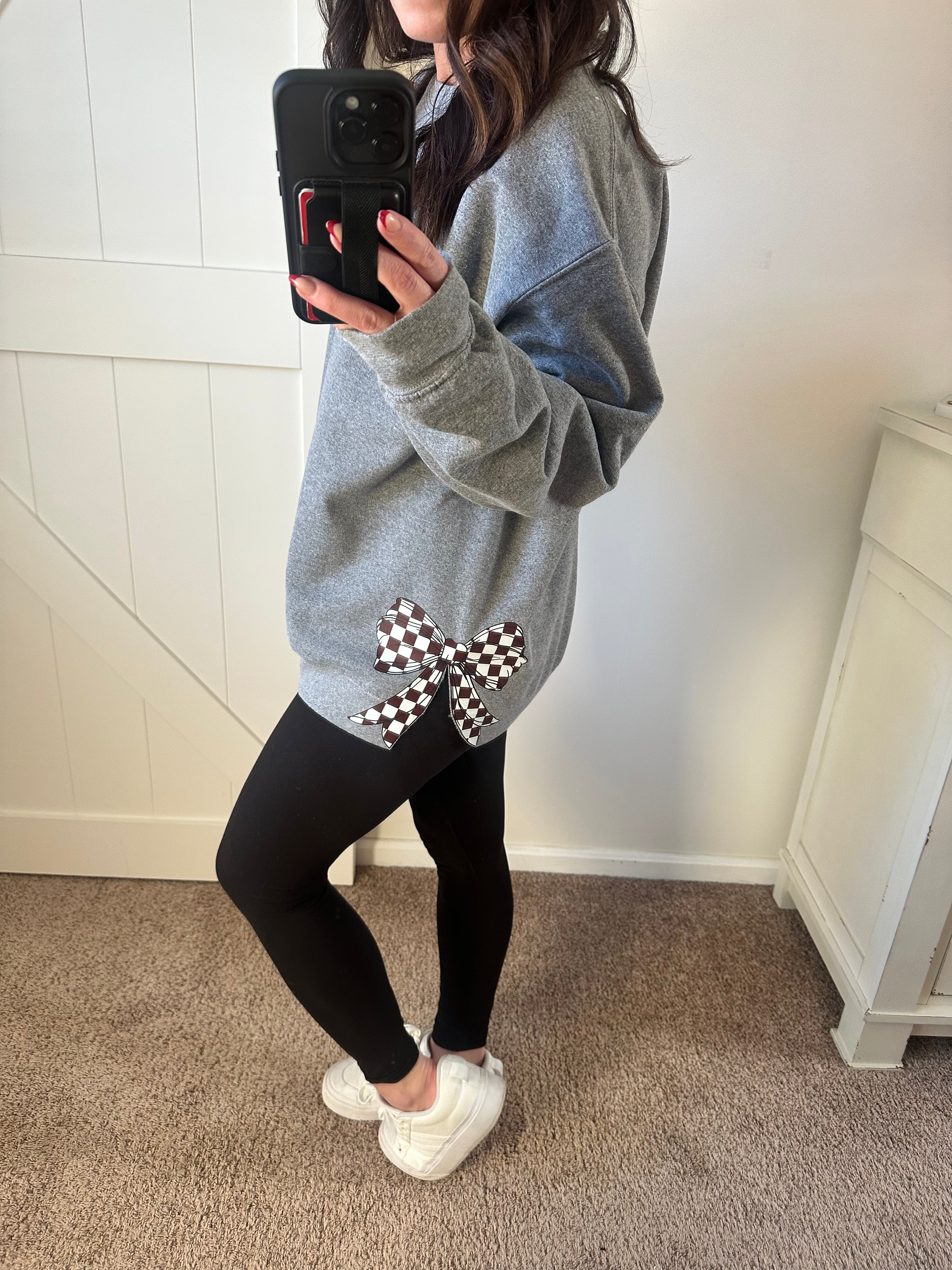 Custom Graphic Bow Crewneck Sweatshirt - PREORDER
