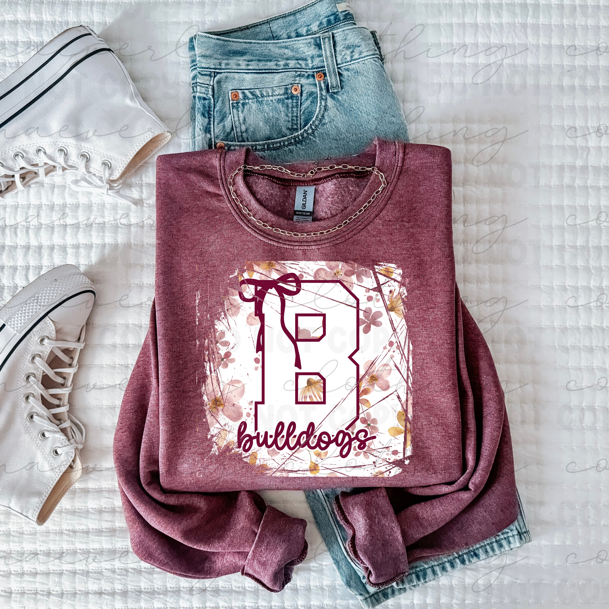 Stow Bulldogs Spirit Bloom Tee/Crewneck