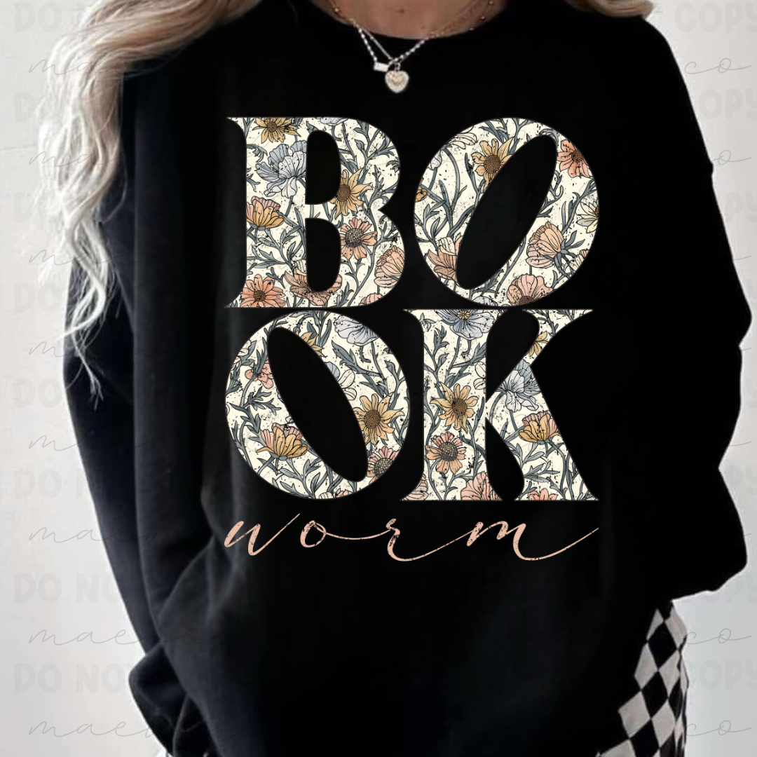Floral Bookworm Tee/Crewneck