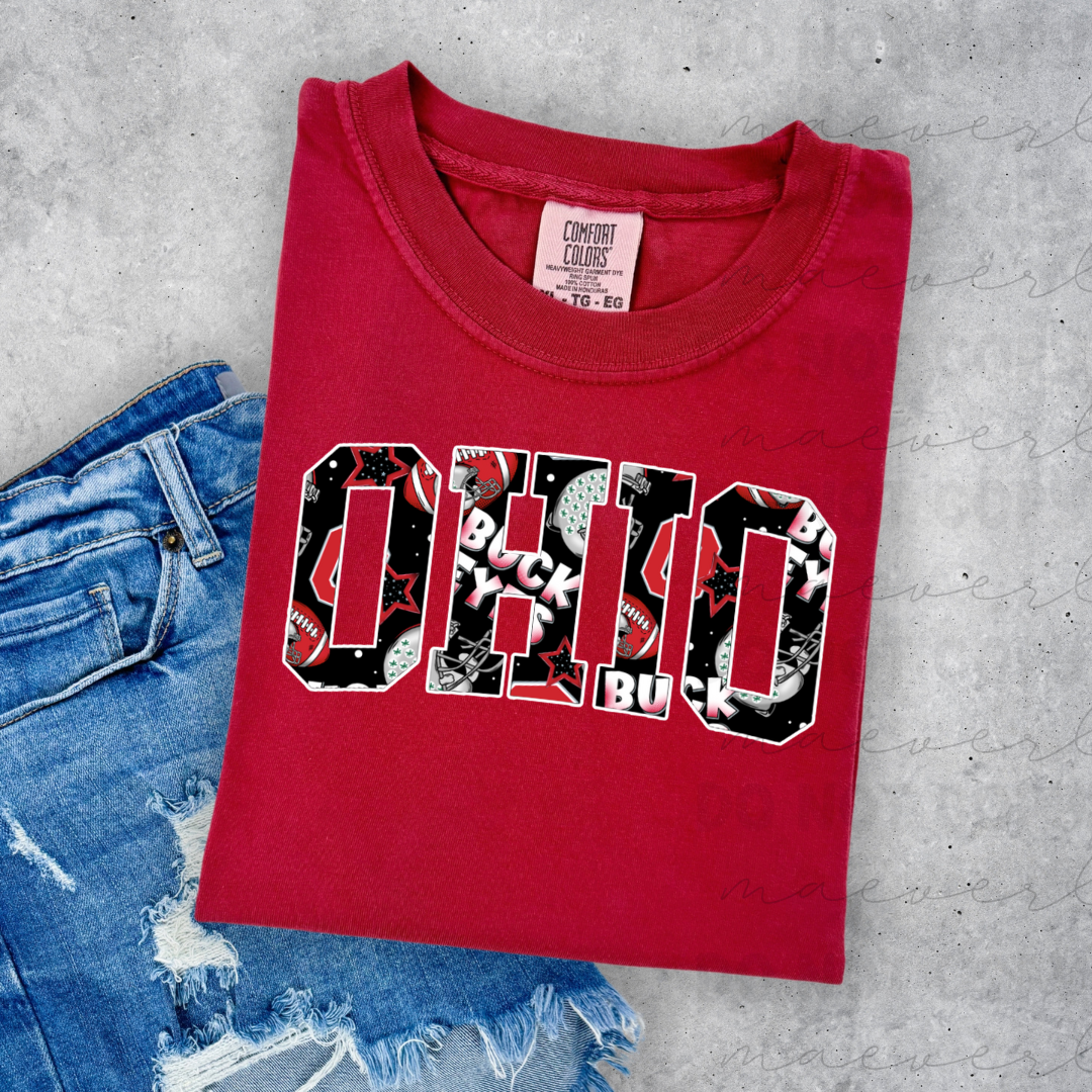 Filled Ohio Mascot Tee/Crewneck