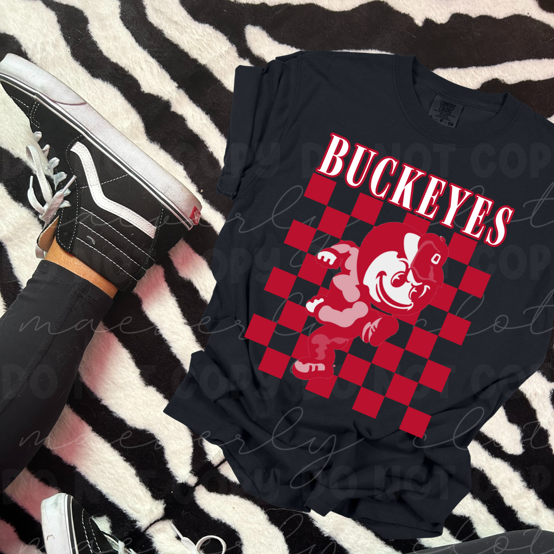 Ohio State Bleacher Check Tee/Crewneck