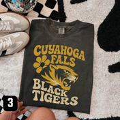 Retro Cuyahoga Falls Black Tigers Spiritwear - Preorder
