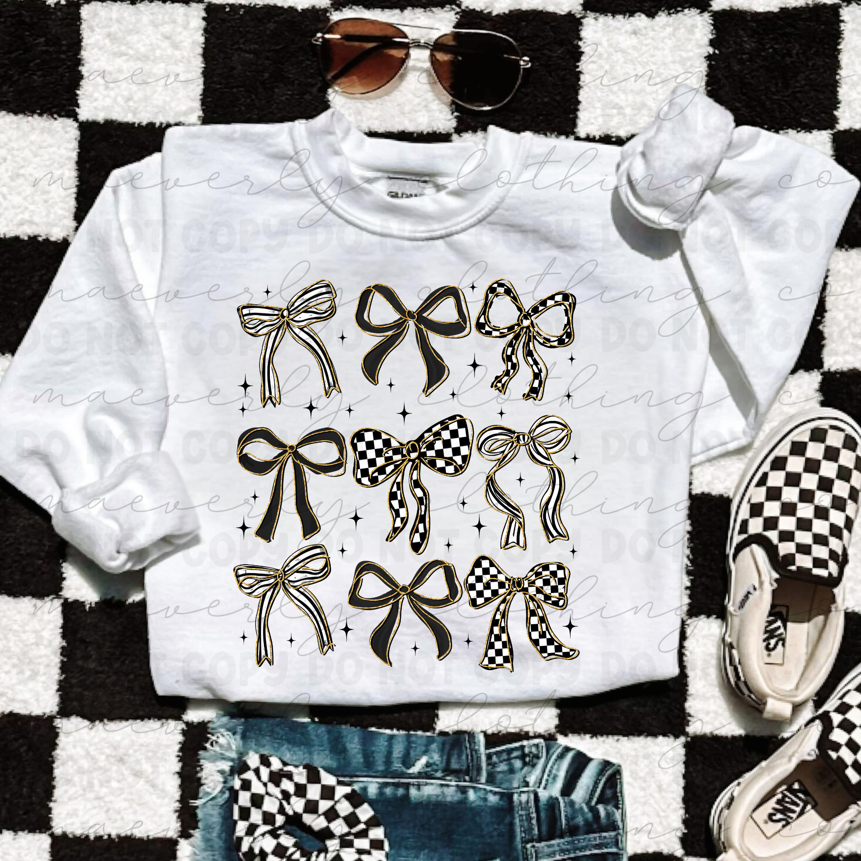 Checkered Coquette Bows Graphic