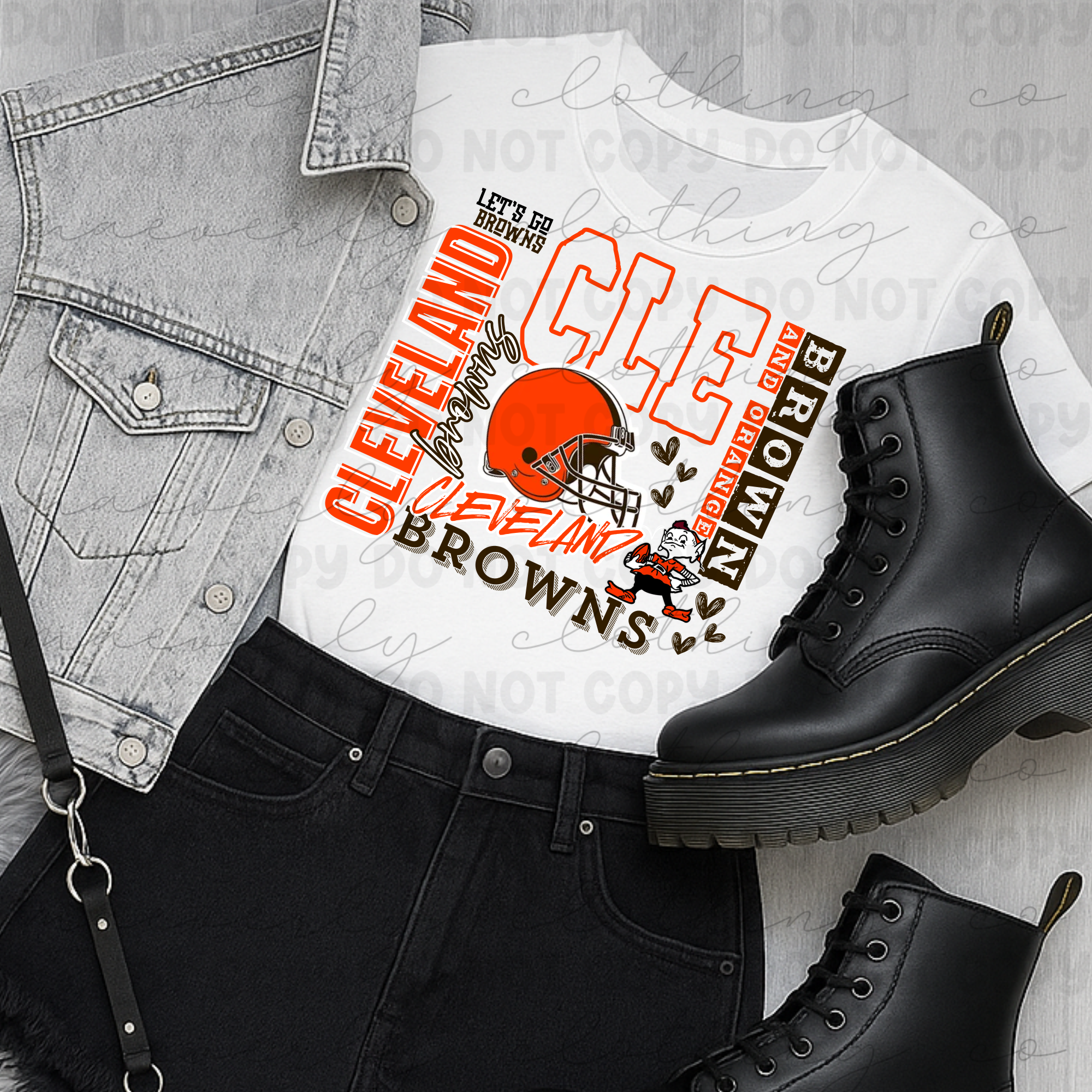 Browns Pep Rally Words Tee/Crewneck