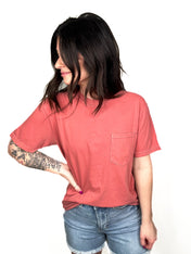 The Perfect Pocket Tee - Front Pocket + Full Back Graphic