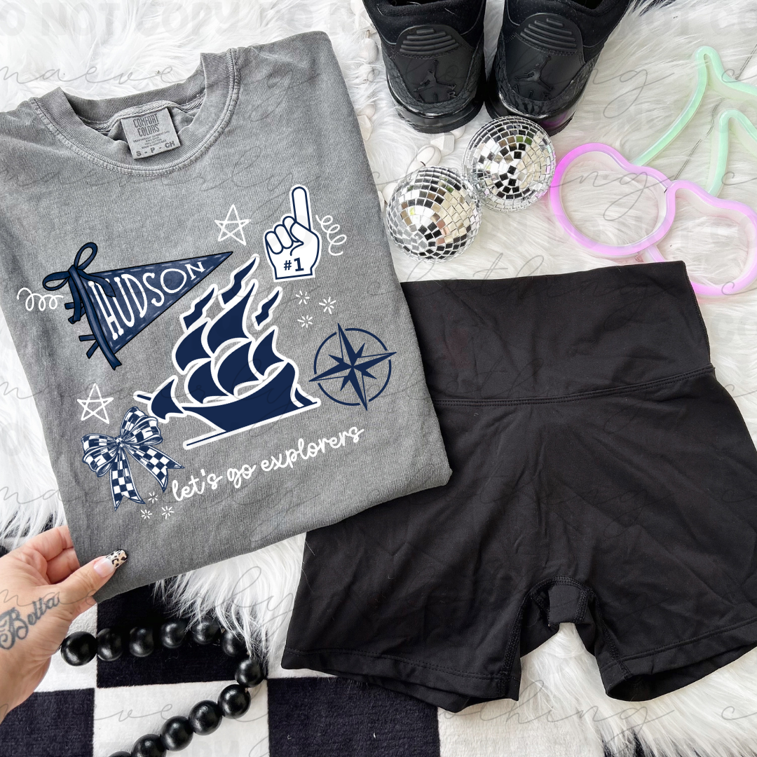 Hudson Explorers Pep Rally Pick Mascot Tee/Crewneck