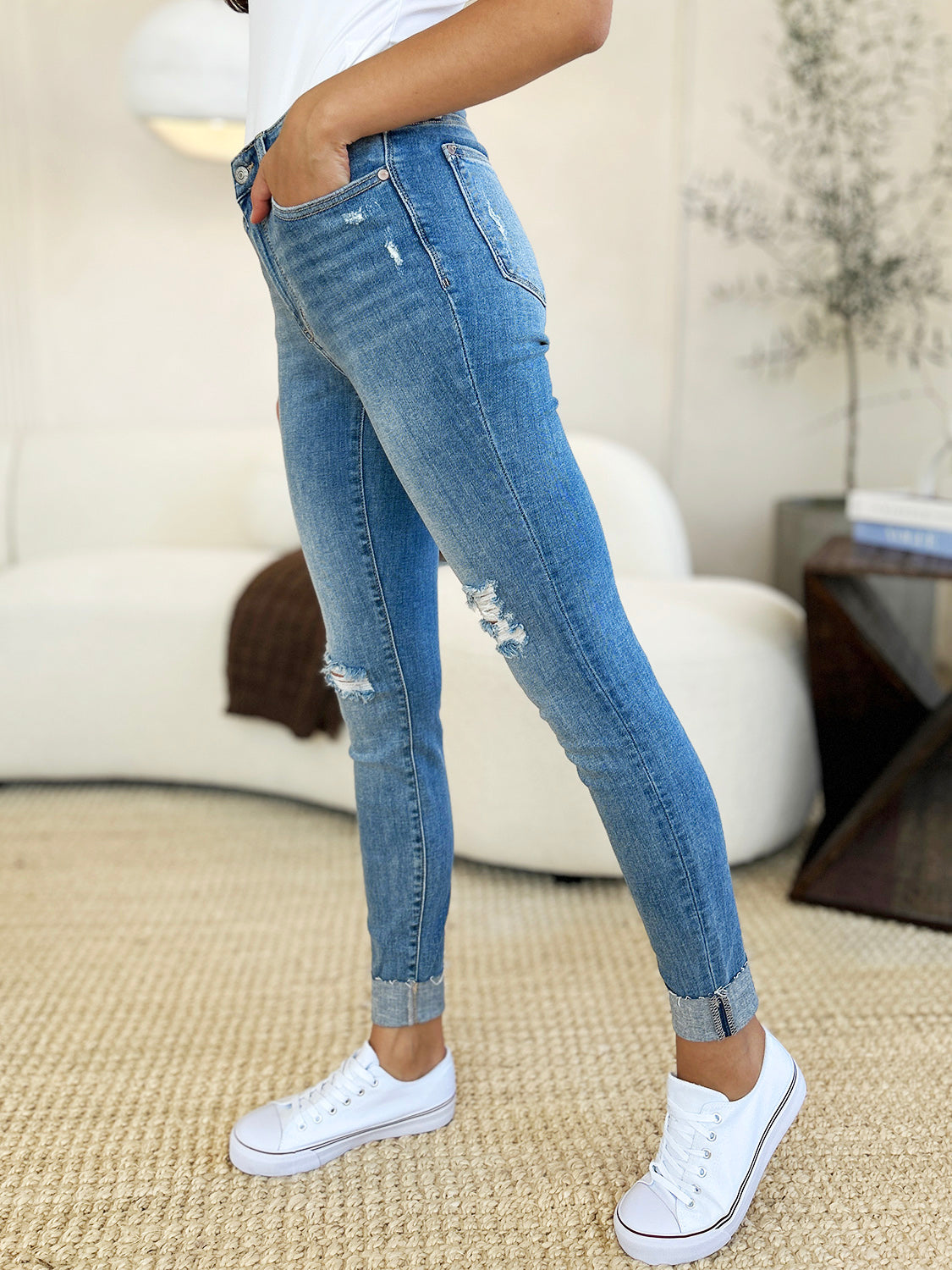 Judy Blue Destroy & Cuff Jeans