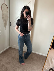 Hint of Bow Mesh Top - PREORDER
