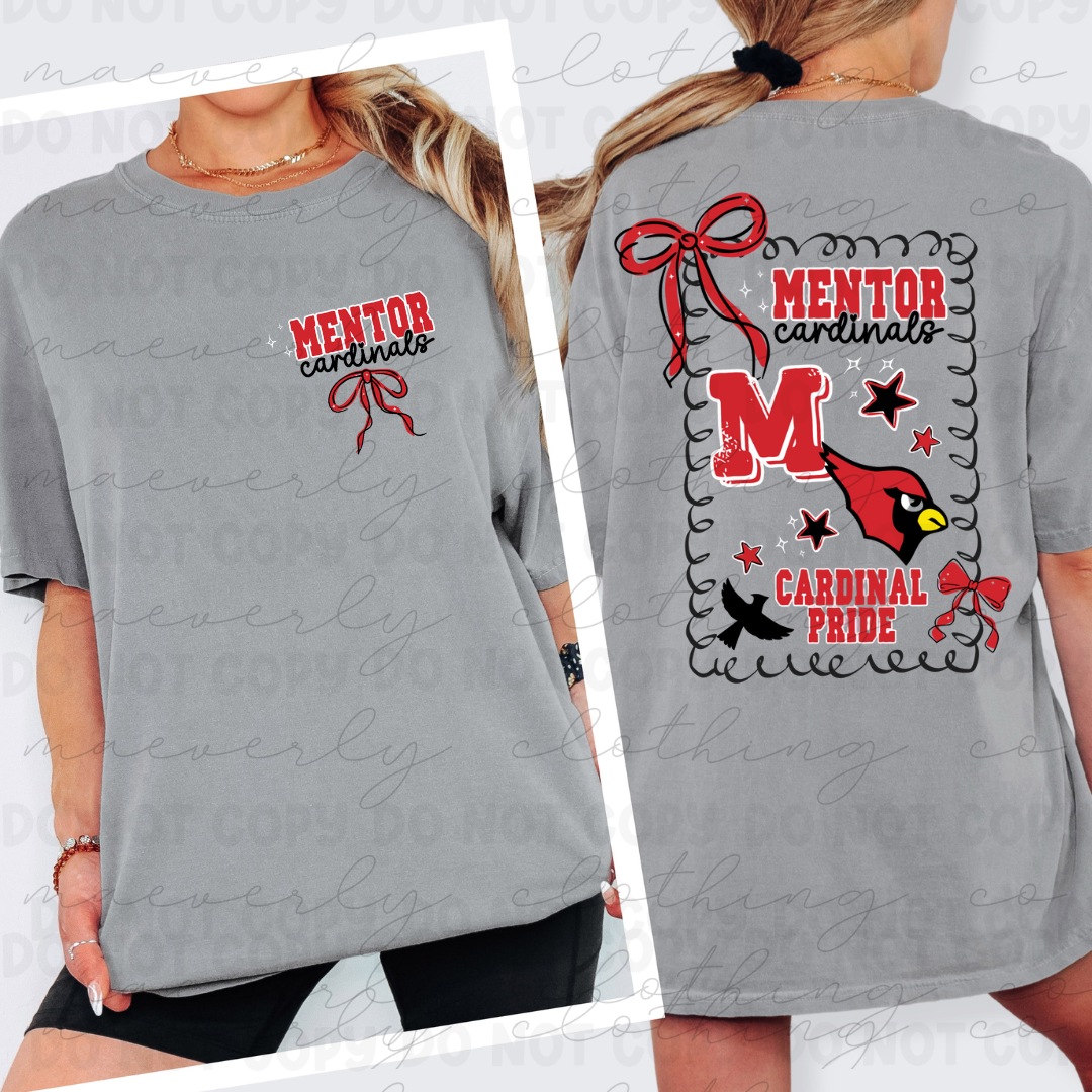 Mentor Cardinals Coquette Spiritwear Graphic Preorder