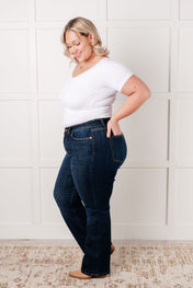 Alaina High Rise Classic Straight Jeans
