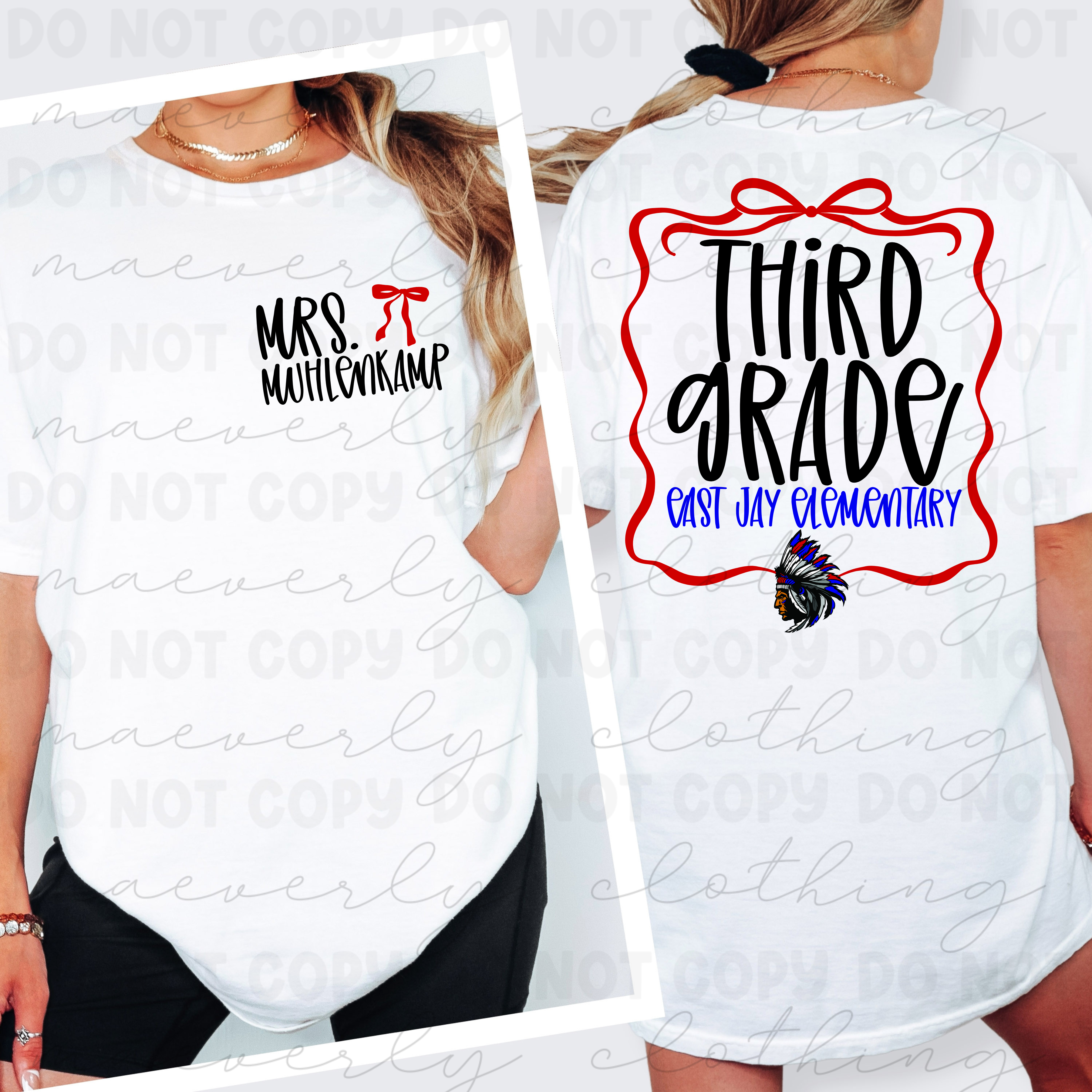 Custom Teacher Coquette Graphic Preorder - - ANY SCHOOL/JOB