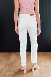 Charlene High Rise Contrast Thread Jogger in Ecru
