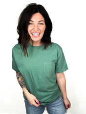The Perfect Pocket Tee - Front Pocket + Full Back Graphic