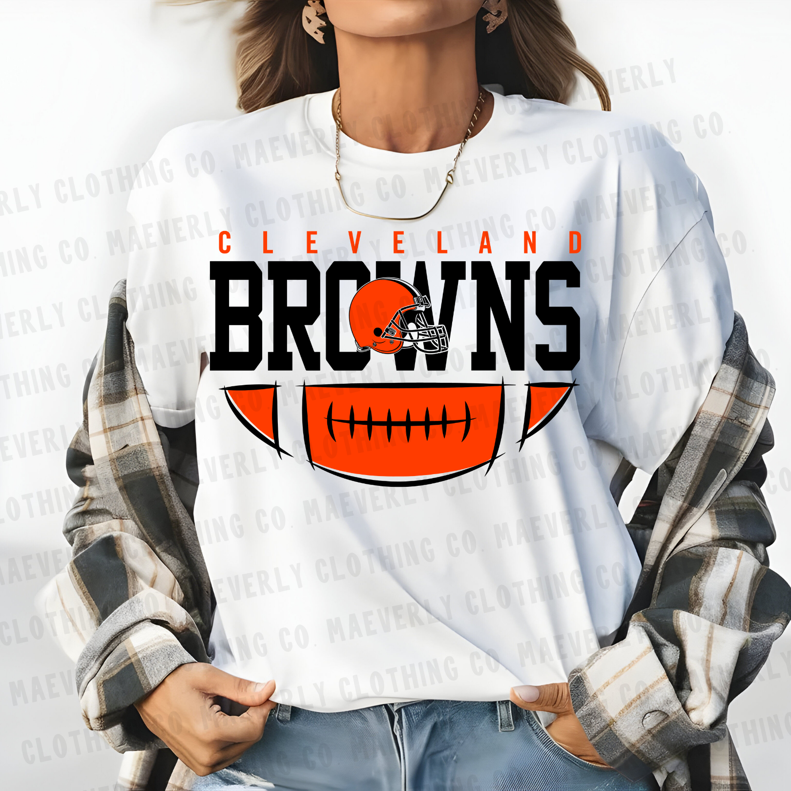Browns Half Football | Build Your Own T-Shirt/Crewneck
