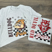 Custom Checkered Classic Mascot Tee/Crewneck