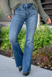Judy Blue Tummy Control Cut Hem Flare Jeans