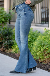 Judy Blue Tummy Control Cut Hem Flare Jeans