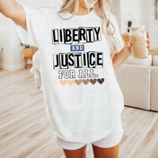 Liberty and Justice FOR ALL - skin tone hearts Graphic Preorder