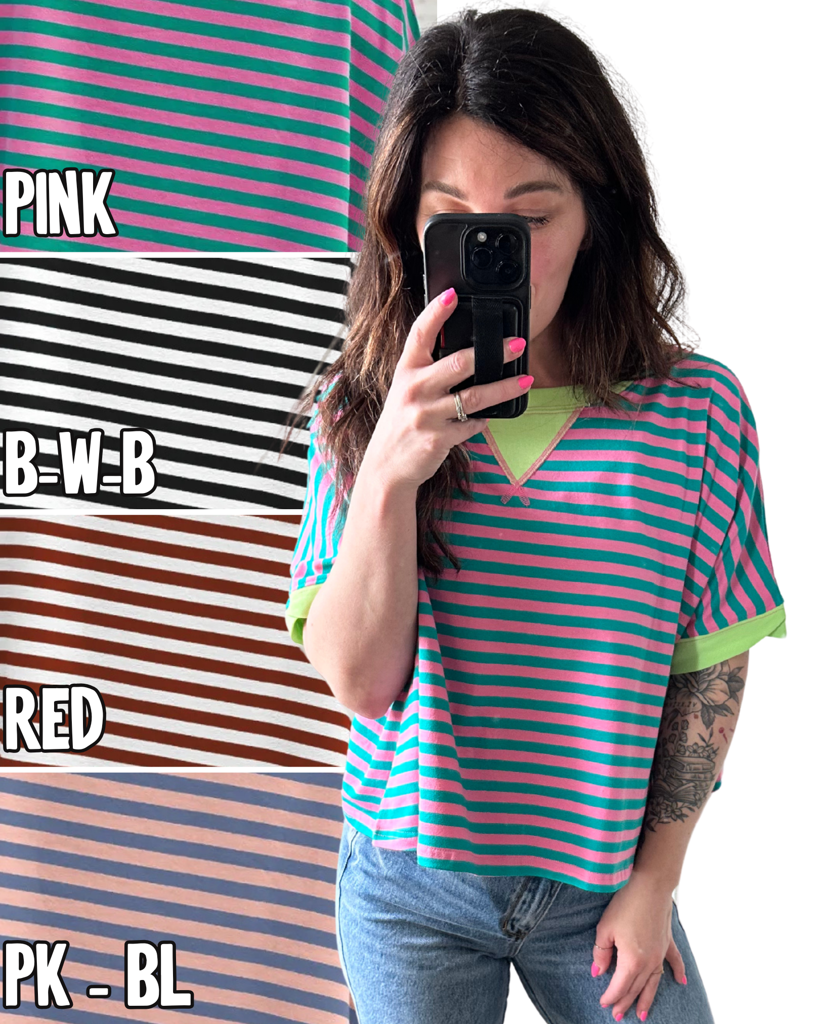Stripes and Stretch Boxy Tee Preorder