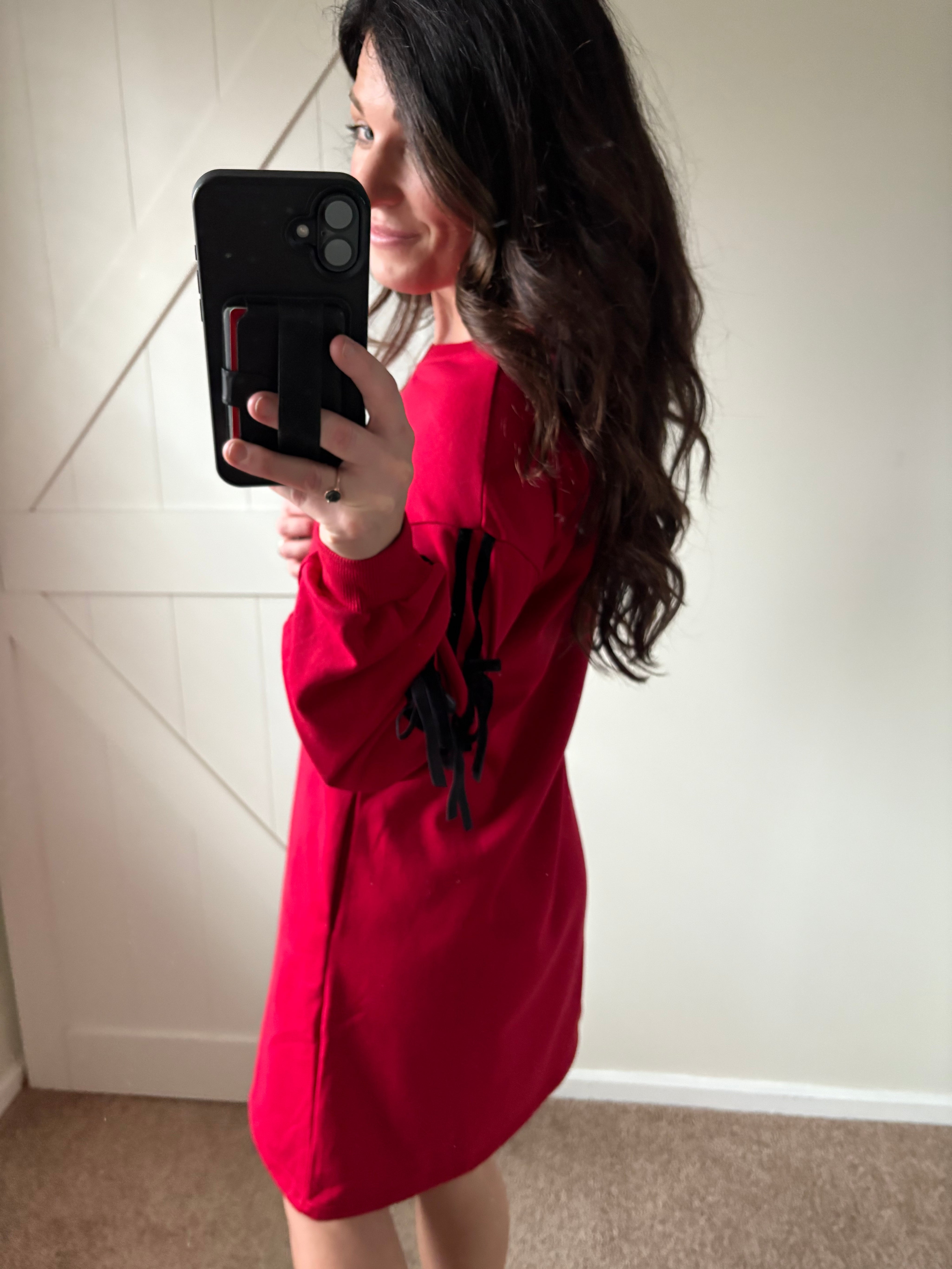 Velvet Ribbon Sweatshirt Dress PREORDER