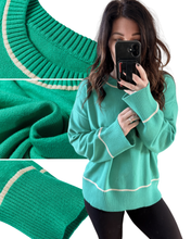 Contrast Trim Knit Sweater PREORDER