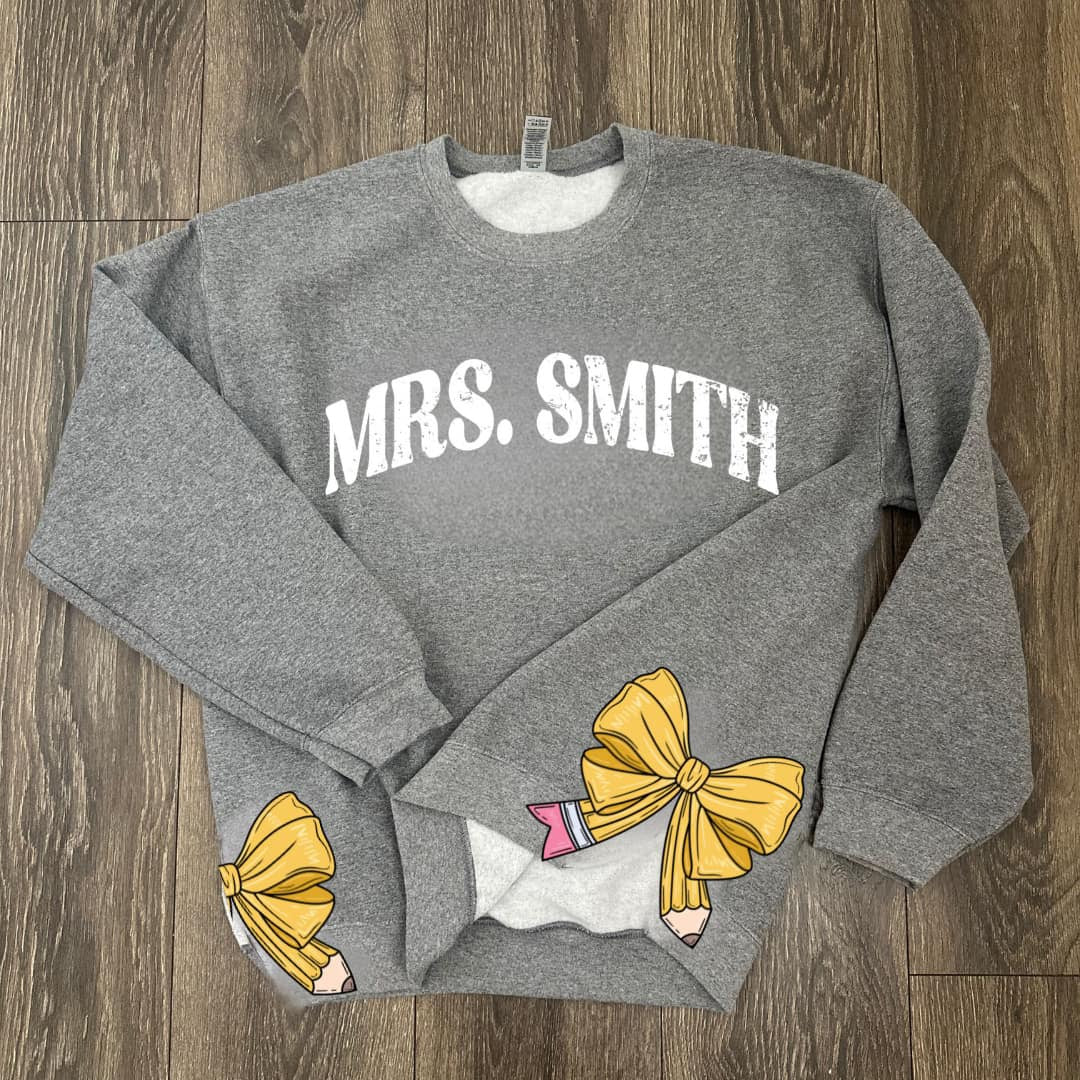 Teacher Bow Crewneck Sweatshirt - PREORDER