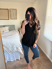 Flirty Edge Mesh Sleeve Top PREORDER