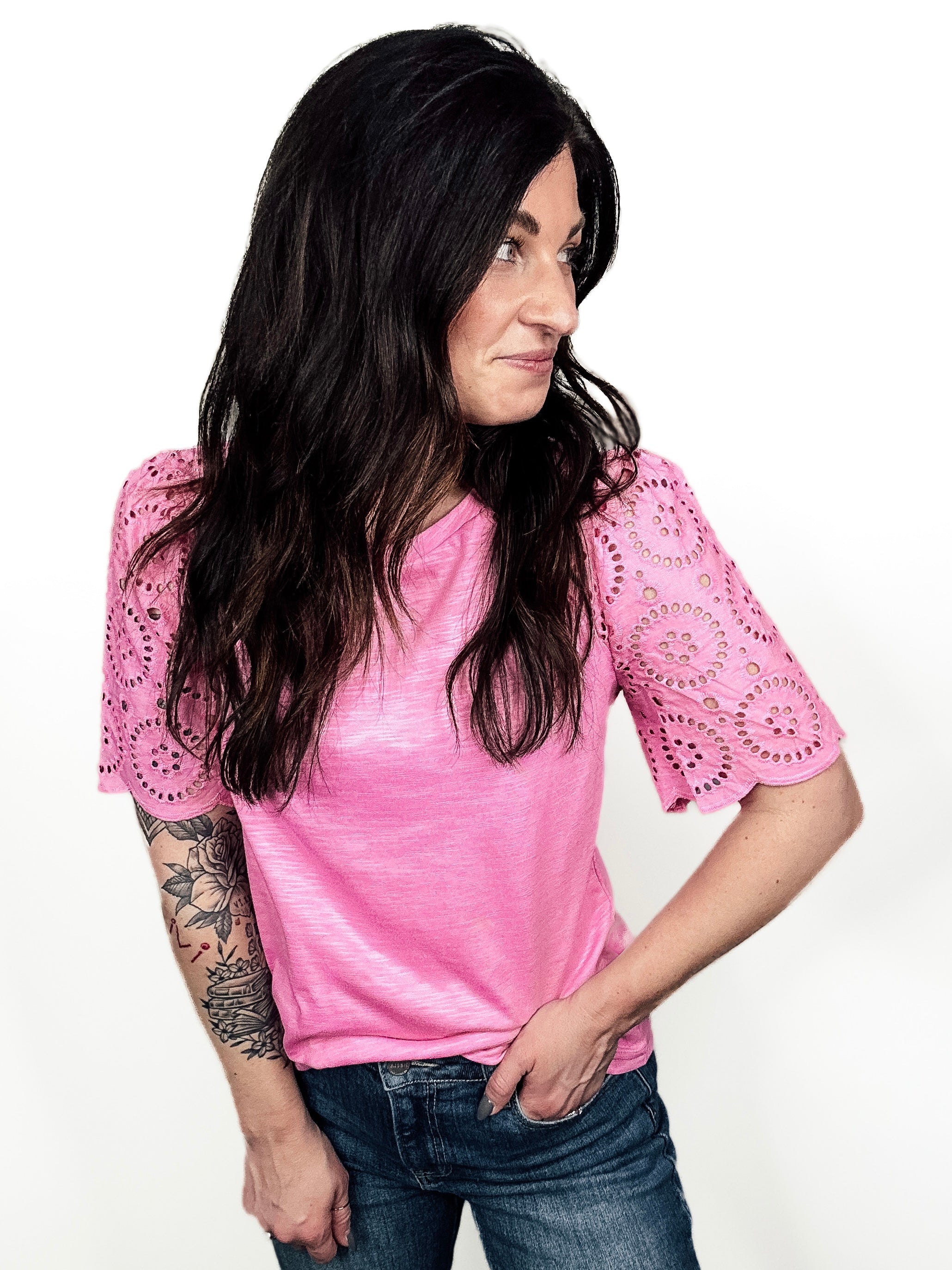 Breeze & Bloom Eyelet Tee - PREORDER