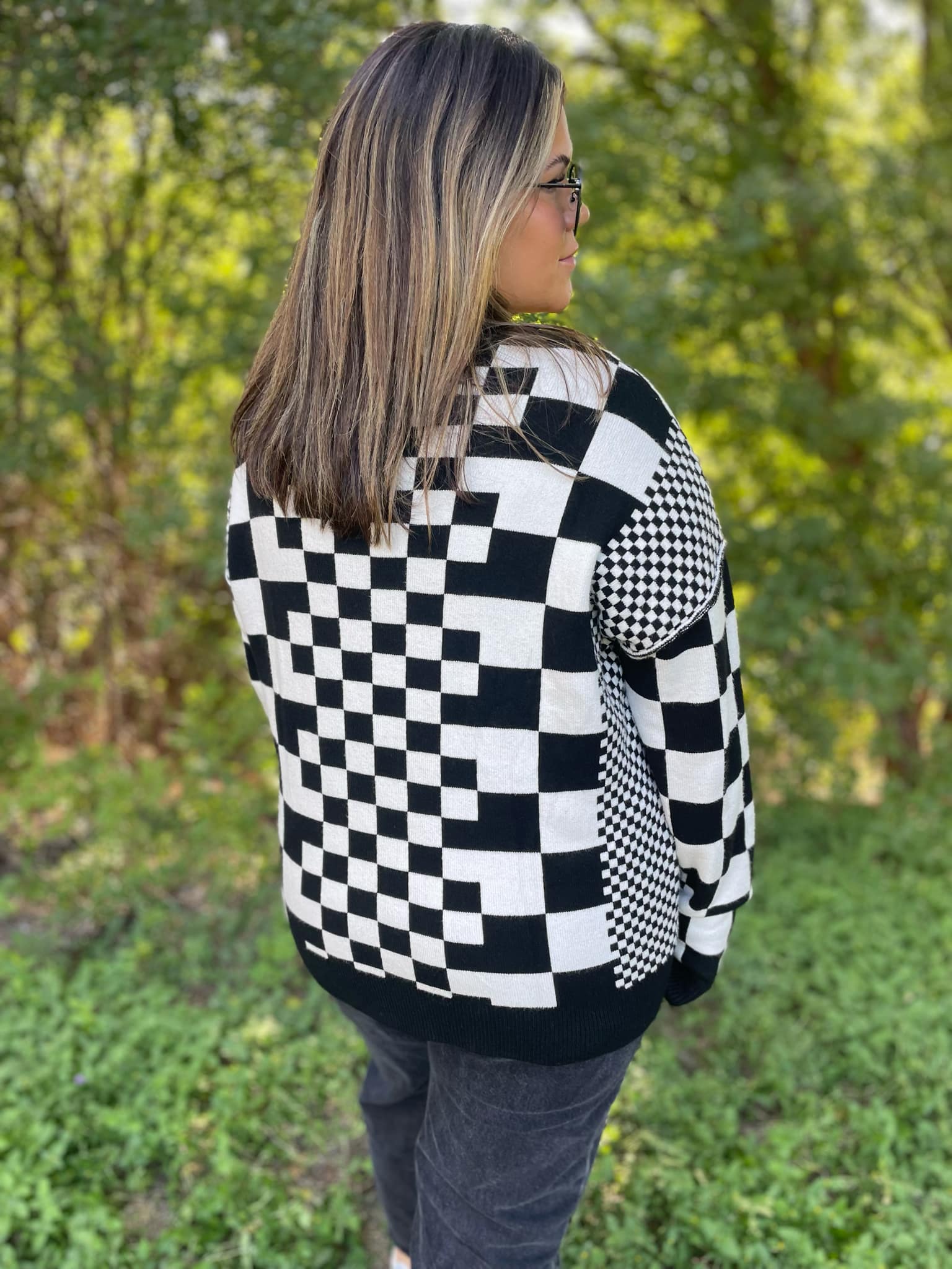 All Checkered Out Sweater in Four Colors - PREORDER