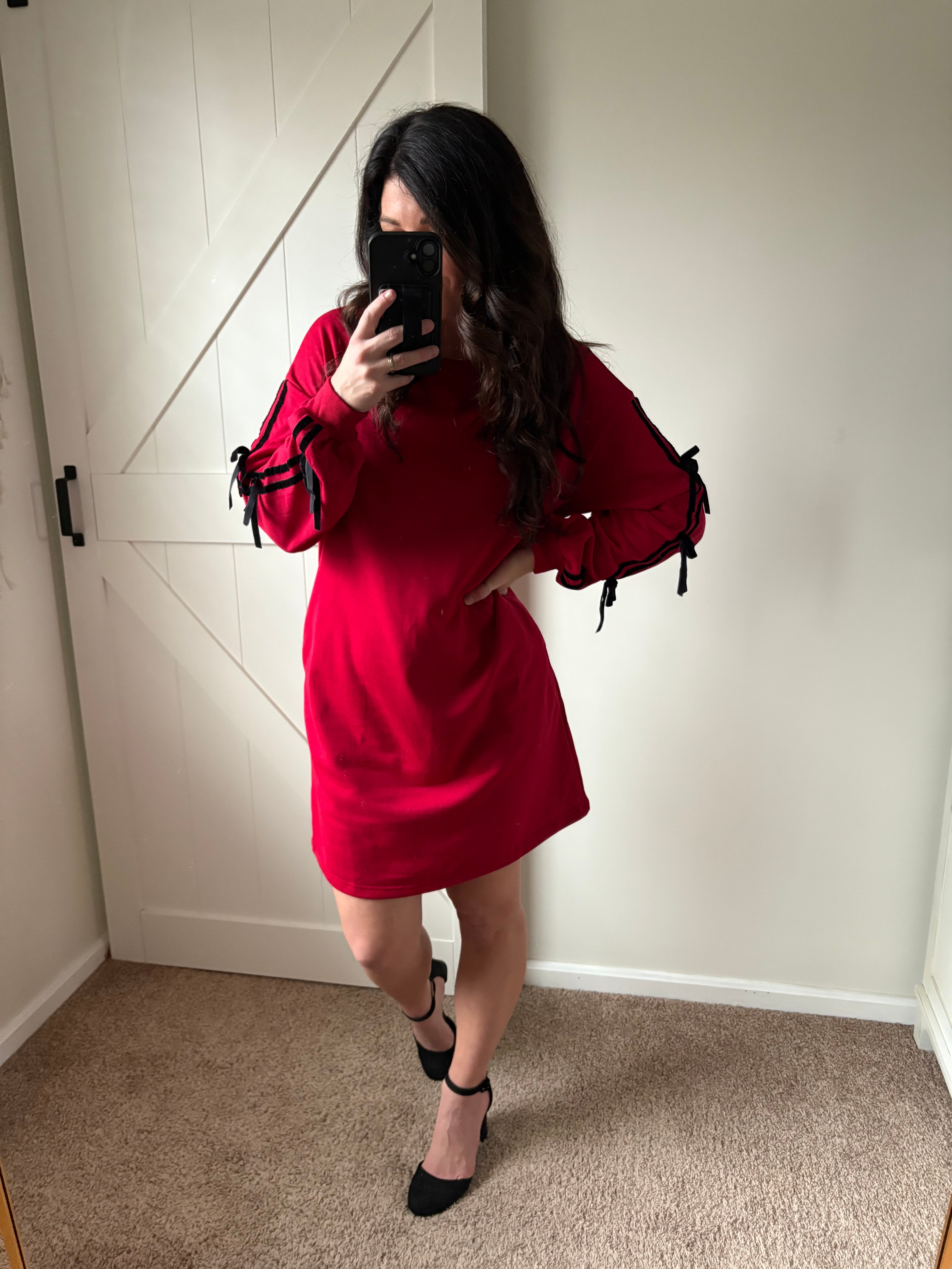 Velvet Ribbon Sweatshirt Dress PREORDER