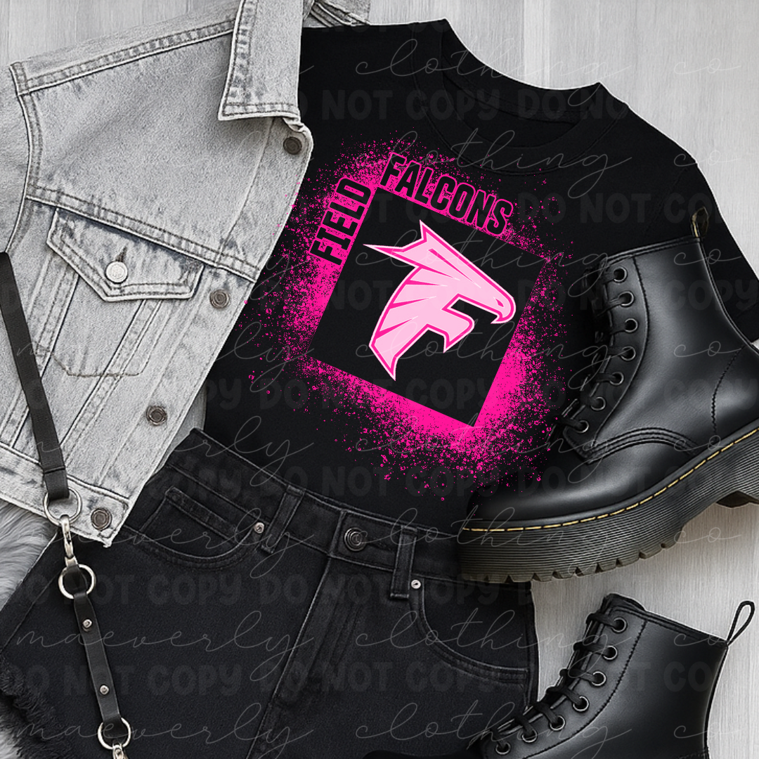 Field Falcons Pink Out Graffiti Style Tee/Crewneck