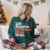 Christmas Music Helps Tee/Crewneck