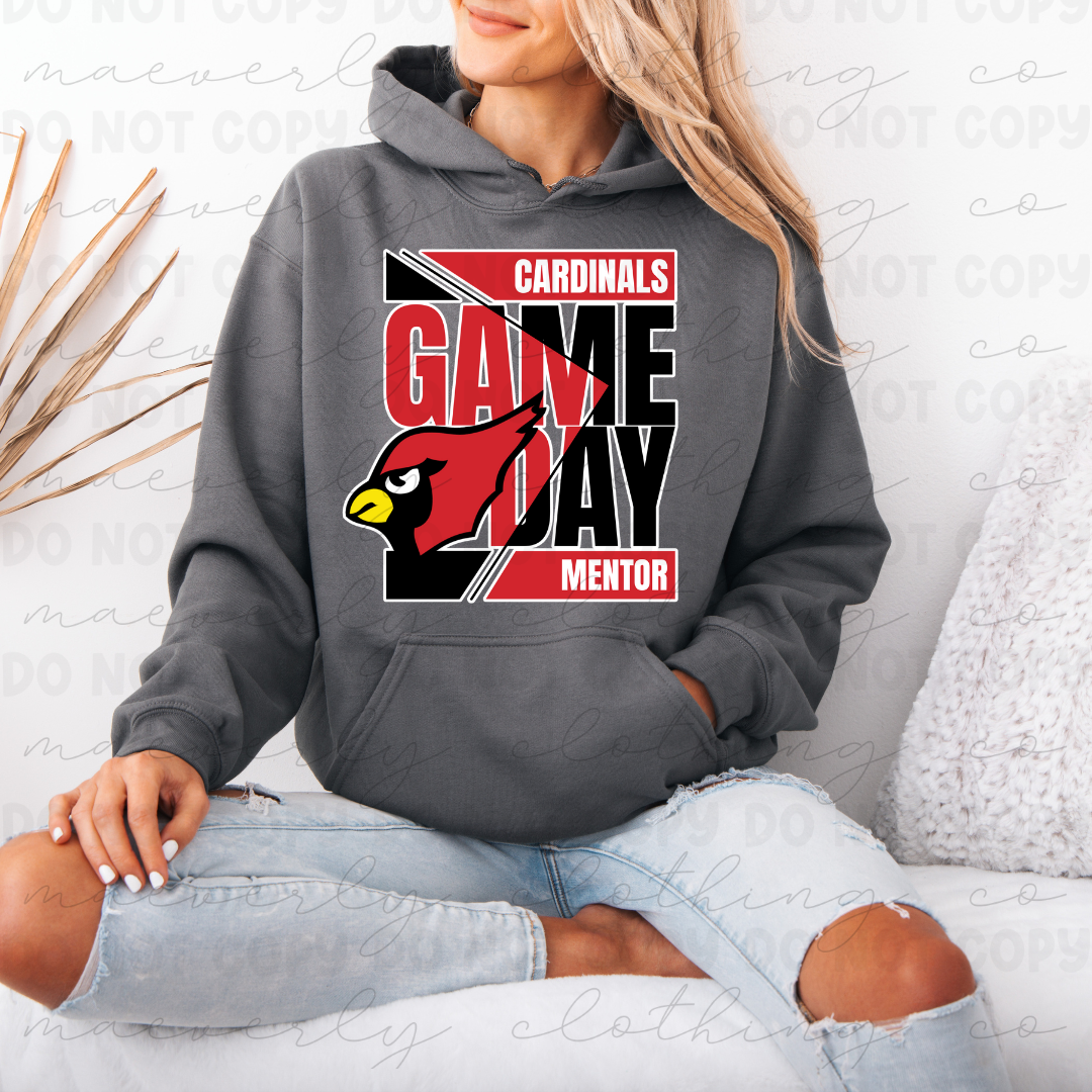 Mentor Cardinals Game Day Vibes Tee/Crewneck