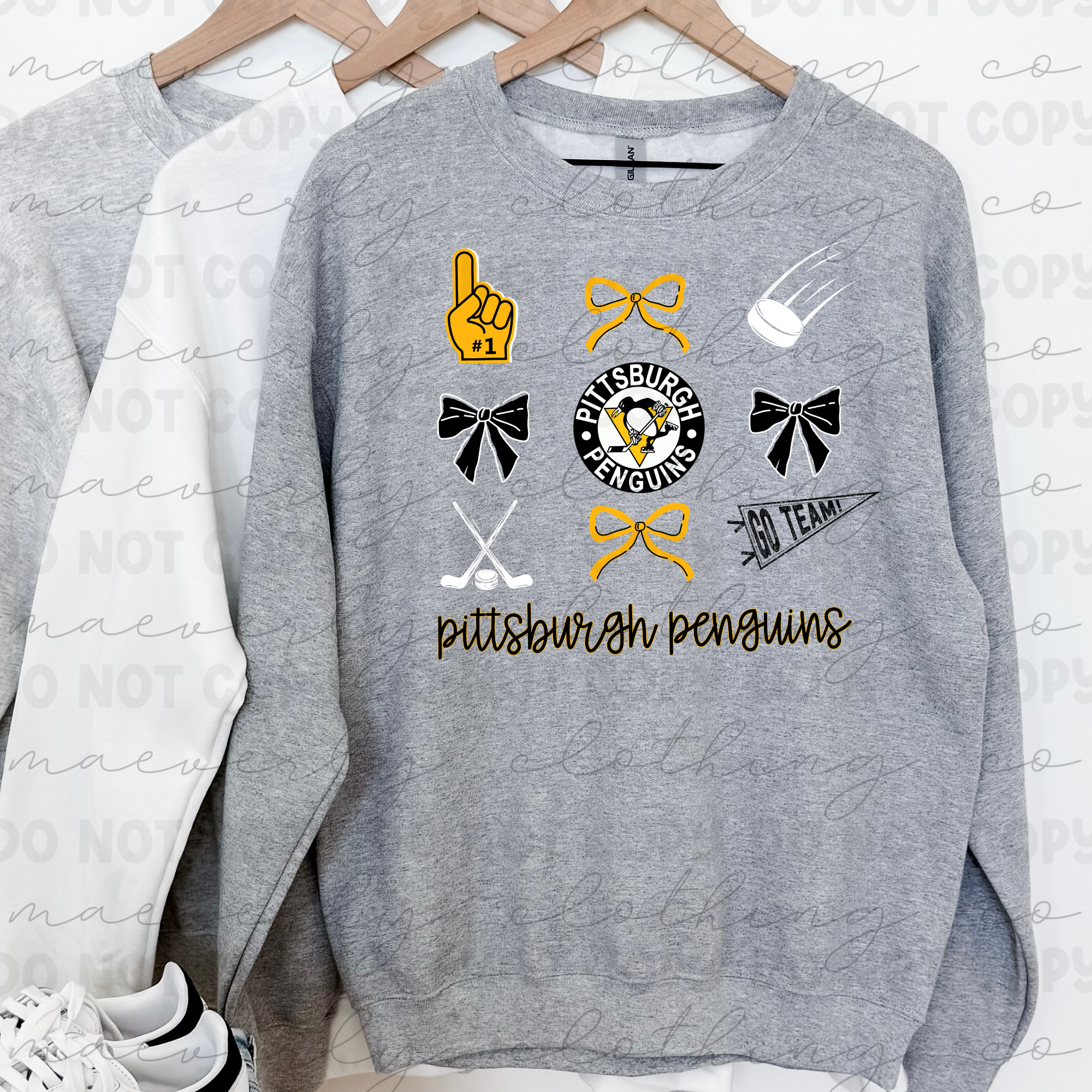 Your Team/Mascot Coquette Hockey Tee/Crewneck