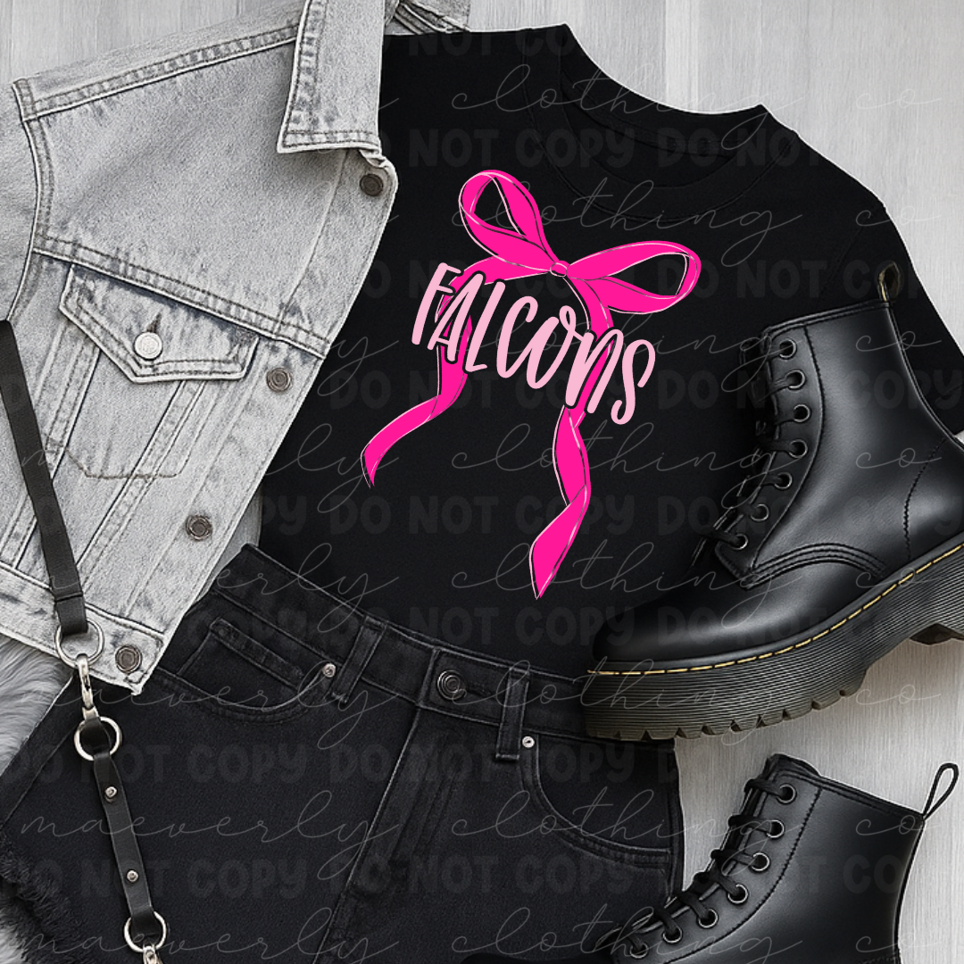 Field Falcons Pink Out Bow Tee/Crewneck