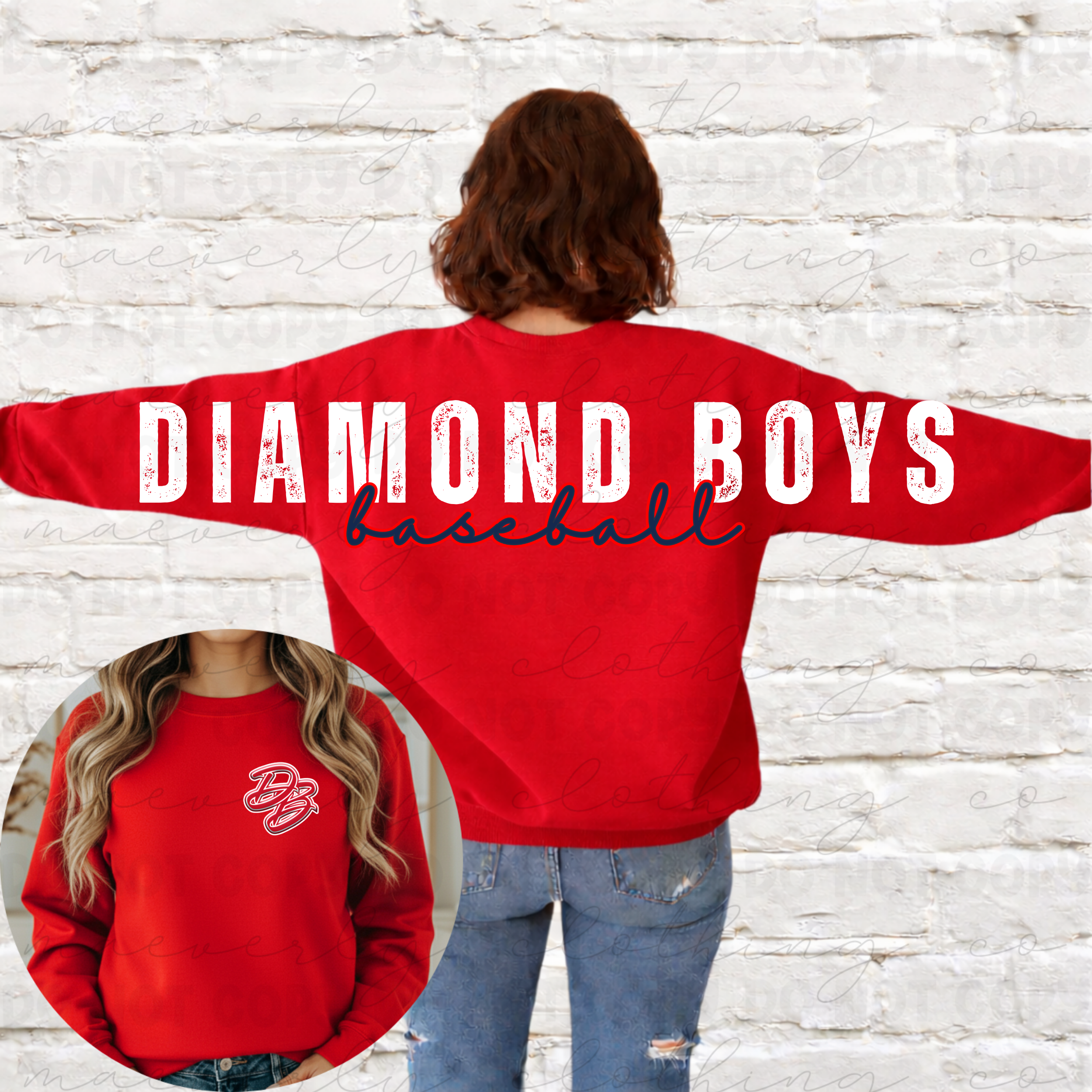 Back Crewneck || Diamond Boys Dugout Shop