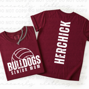 The Distressed Volleyball Senior Parent || Stow Bulldogs Graphic