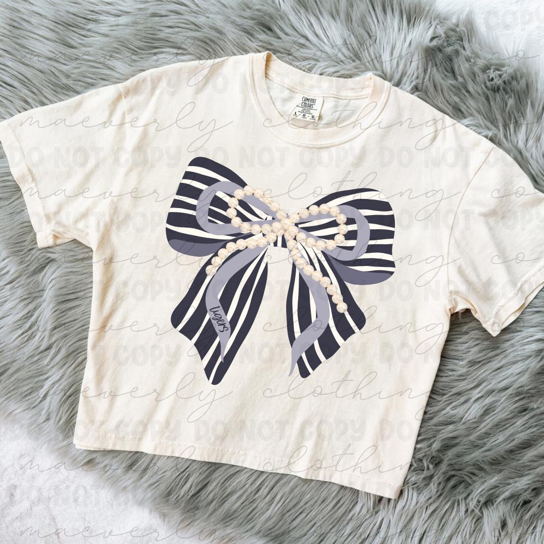 Twinsburg Tigers Stacked Bow Tee/Crewneck