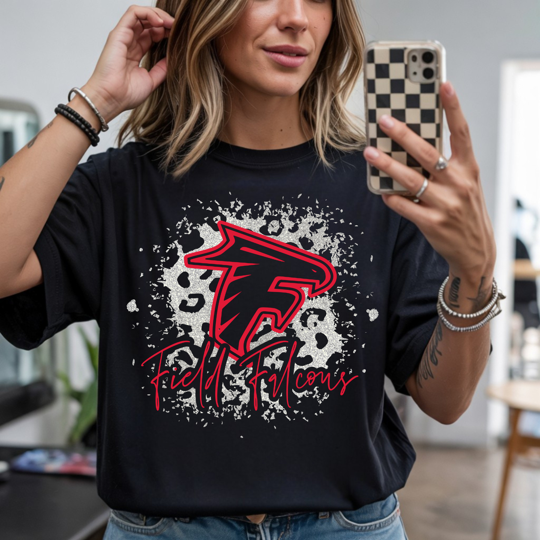 Any School/Any Team - Team Colors Splatter Animal Print Graphic