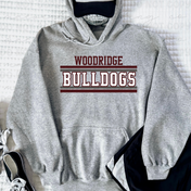 Woodridge Bulldogs Retro Stripe Classic Tee/Crewneck)