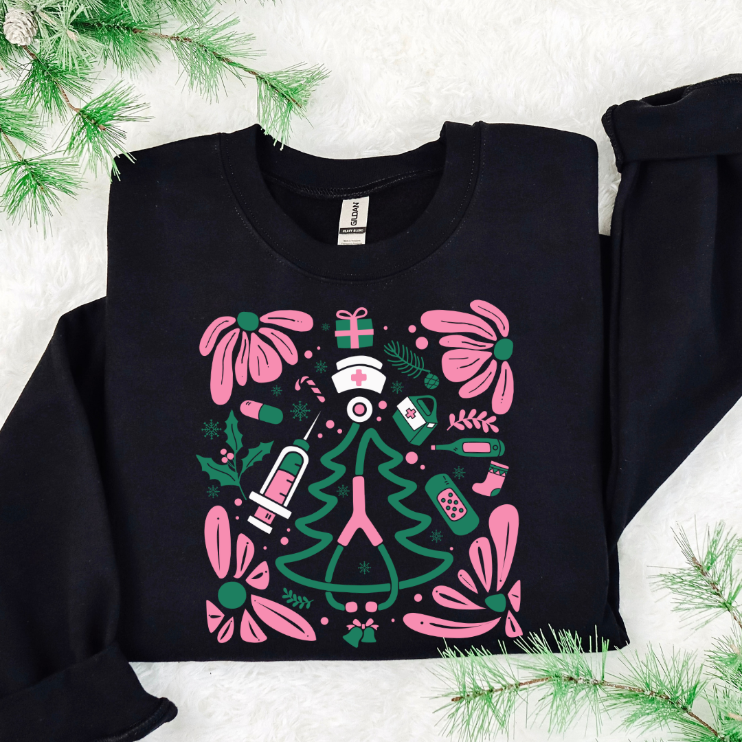 Christmas Boho Nurse Tee/Crewneck