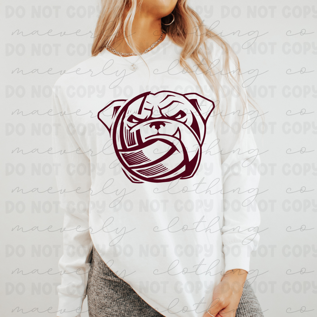Just The Face - Bulldog Volleyball Graphic
