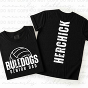 The Distressed Volleyball Senior Parent || Stow Bulldogs Graphic
