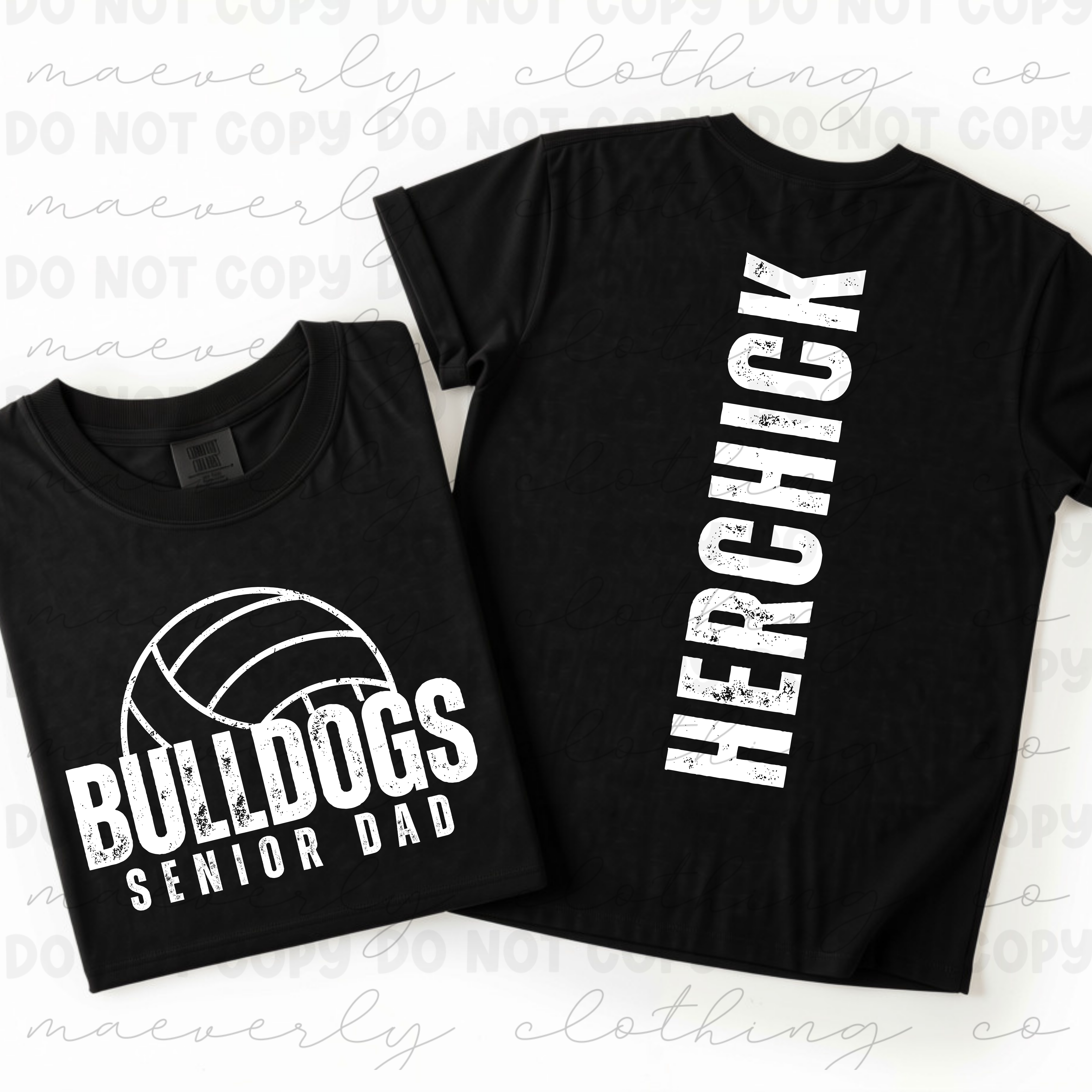 The Distressed Volleyball Senior Parent || Stow Bulldogs Graphic