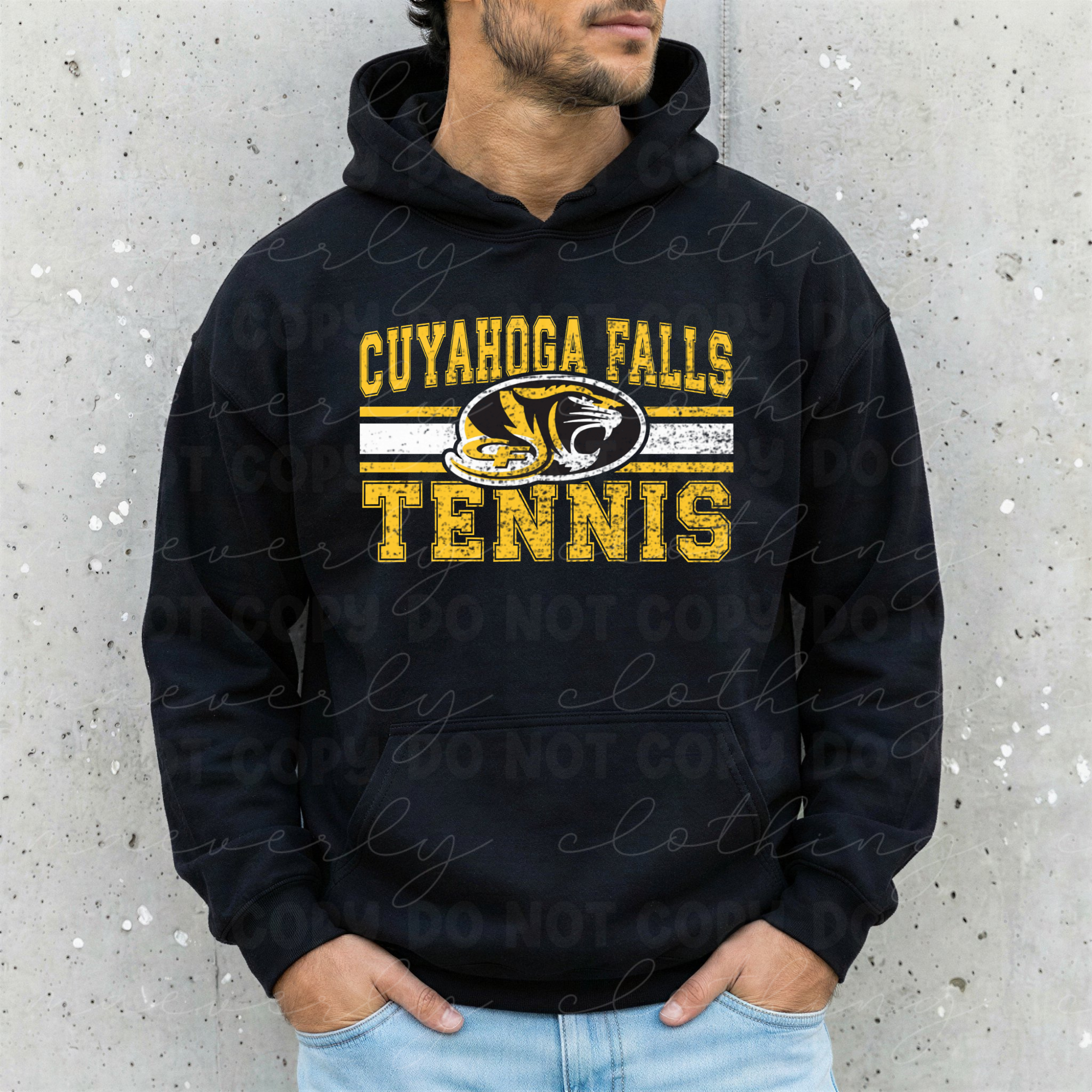 Cuyahoga Falls Tennis Design - Black