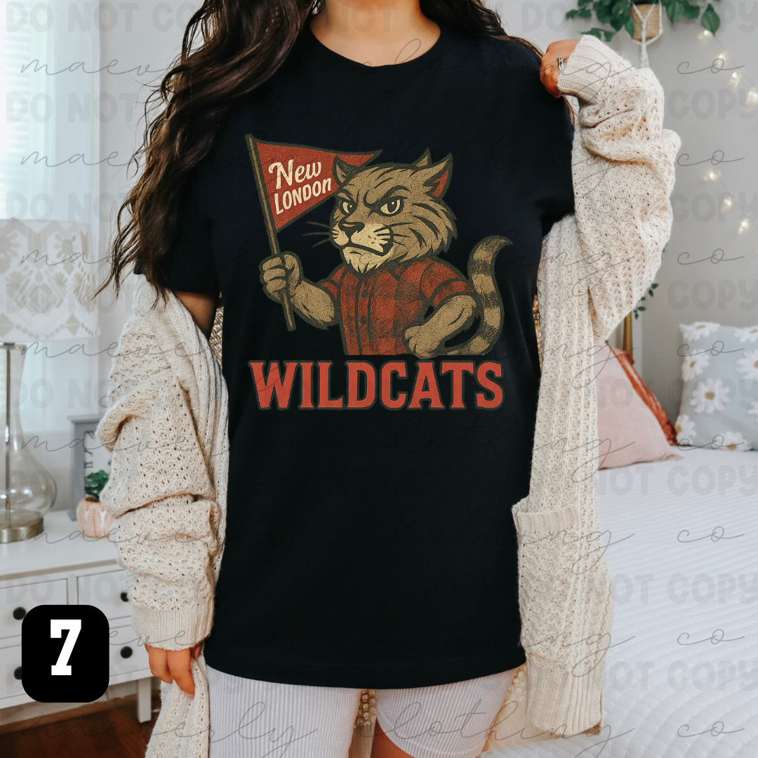 Retro New London Wildcats Spiritwear - Preorder
