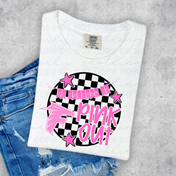 Field Falcons Pink Out Checkered Circle Tee/Crewneck