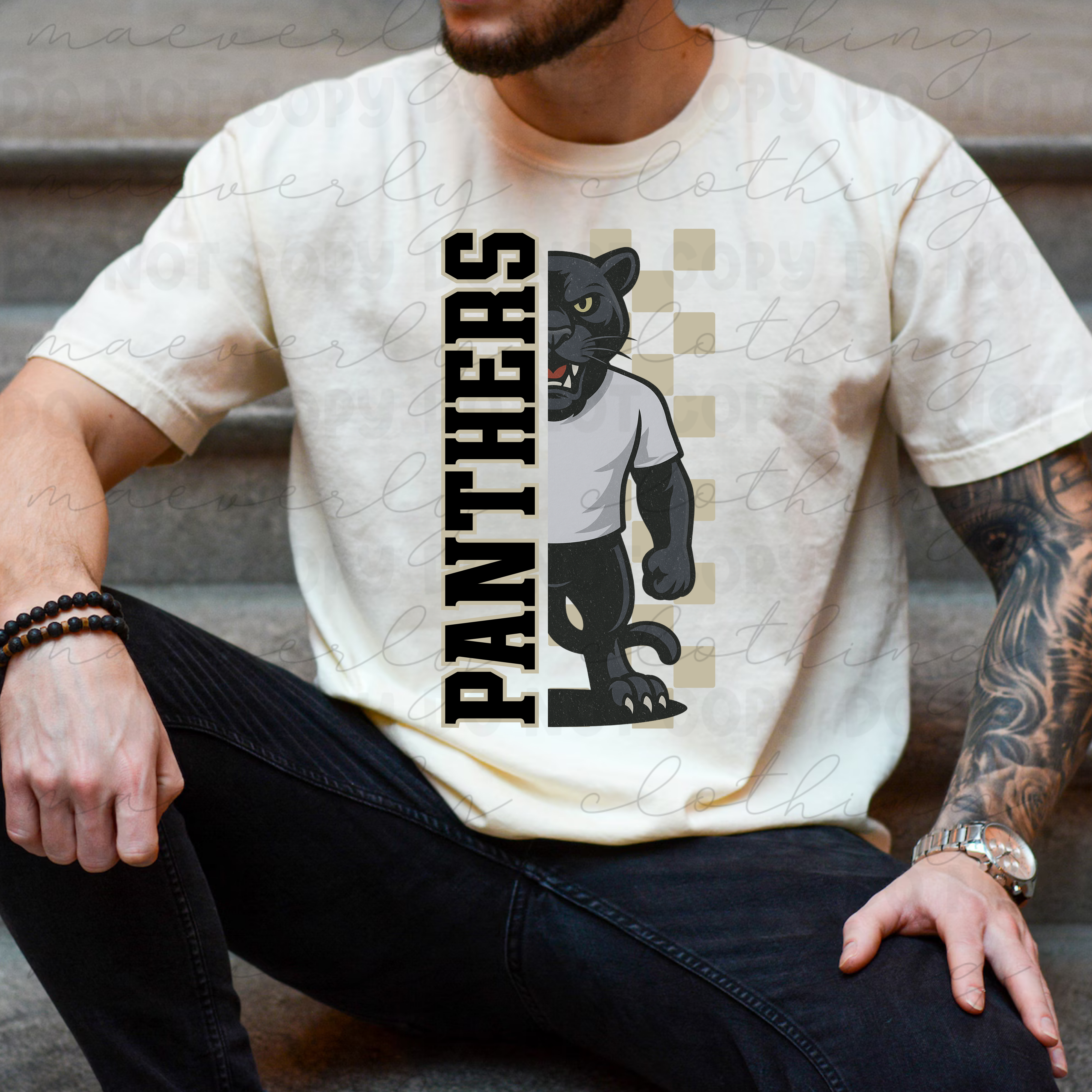 Holy Family Checkered Mascot Tee/Crewneck