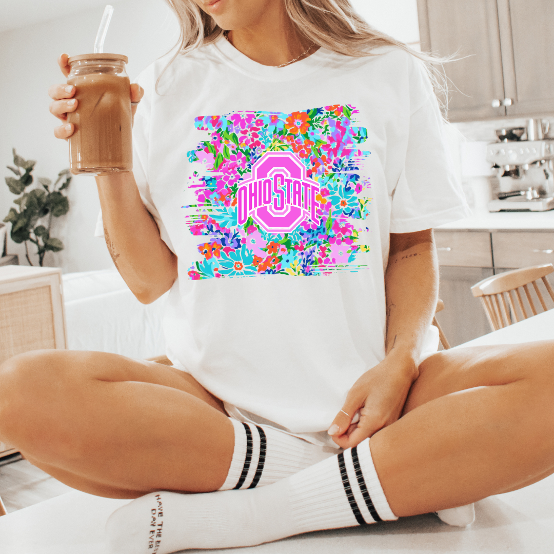 CUSTOM Bright Floral Team Tee/Crewneck